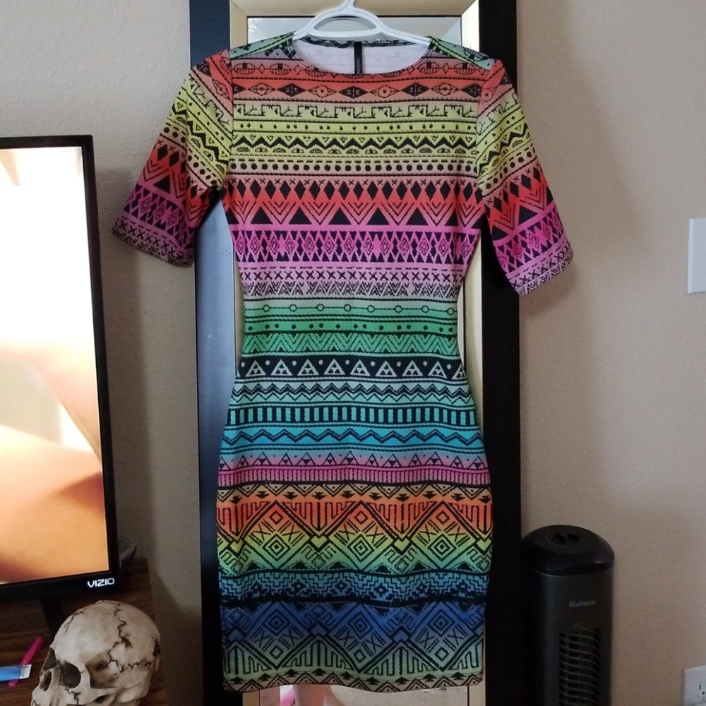 Rainbow body con dress